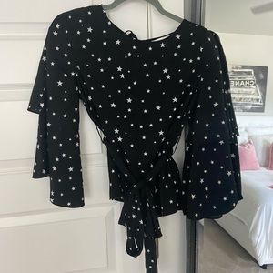 JOA Ruffle Sleeve Top